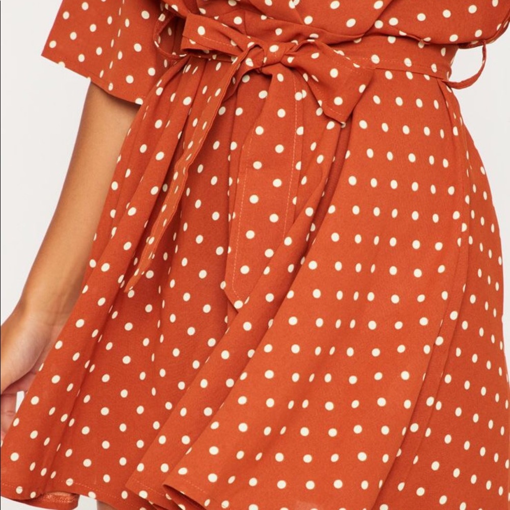 Terra-cotta polka dot tea dress - Picture 7 of 7